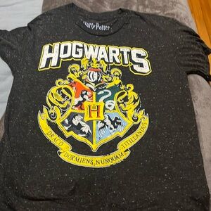 Harry Potter black weathered tshirt with Hogwarts coat of arms size small